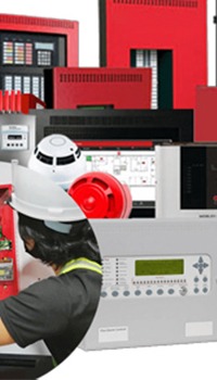 Firefighter with extinguisher